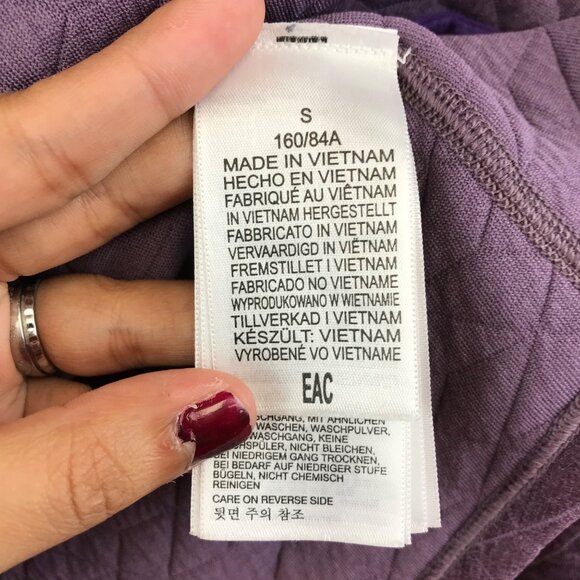 Marmot Quilted Purple Cowl Neck Pullover Womens Long Sleeve Sweater Size SP - Picture 9 of 13